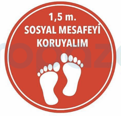 1,5 Metre Sosyal Mesafeyi Koruyalım Yapıştırma Sticker - 1