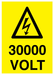 30000 Volt İş Güvenliği Levhası - Tabelası - 1