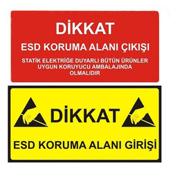 Antistatik ESD Giriş-Çıkış Tabelası 15x30cm IZ-TBL03 - 1