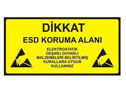 Antistatik ESD Koruma Alanı Tabelası 15x30cm TR IZ-TBL05 - 1