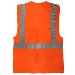 Bestvest BV 1002 Reflektörlü Cırtlı Mühendis Tip Cepli Fermuarlı İkaz Yeleği Neon Turuncu - 2