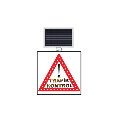 Dikkat Trafik Kontrol Akülü Solar Levha MFK9629 - 1