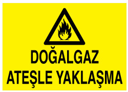 Doğalgaz Ateşle Yaklaşma İş Güvenliği Levhası - Tabelası - 1