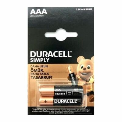 Duracell Alkalin AAA İnce Kalem Pil 2'li - 1