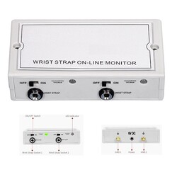 ESD Bileklik Süreklilik Test Monitörü Çift Girişli IZ-W519 - 1