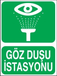 Göz Duşu İstasyonu Levhası - Tabelası - 1