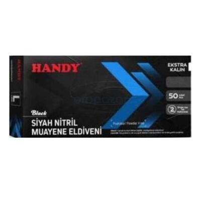 Handy Ekstra Kalın Siyah Nitril Pudrasız Eldiven - 3