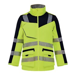 Izrasa NT-80S Sarı Yüksek Görünümlü Kontrast Softshell Parka - 1