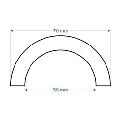 Boru Profil Koruyucu O1 - Model : O - 1 Metre - 70X50Mm - Tip : R50 R30 - 5