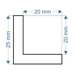 Kenar Köşe Koruyucu L1 - Model L1 - 1 Metre - 20X20X25Mm - Tip : E H - 5