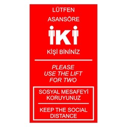 Lütfen Asansöre İki Kişi Bininiz Stickerı - 1