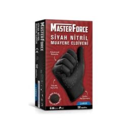 Master Force Kalın Siyah Nitril Tırtıklı Muayene Eldiveni 50li Paket - 2