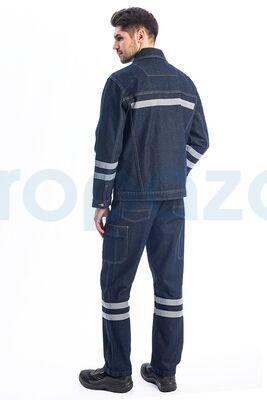 MyForm 3109 Sona Denim Kot İş Montu Siyah - 4