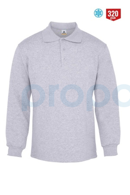 MyForm 8115 Comfort Polo Yaka Sweatshirt 3 İplik Gri - 1