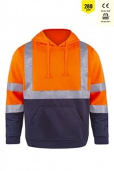 MyForm 8143 OLYMPUS Yüksek Görünürlüklü Kapüşonlu Sweatshirt Turuncu - 1