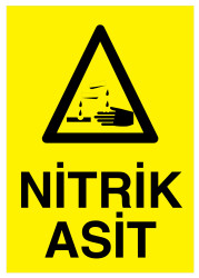 Nitrik Asit İş Güvenliği Levhası - Tabelası - 1