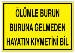 Ölümle Burun Buruna Gelmeden Hayatın Kıymetini Bil Levhası - 1