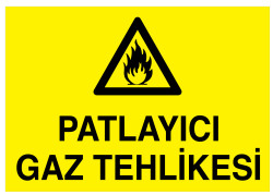 Patlayıcı Gaz Tehlikesi İş Güvenliği Levhası - Tabelası - 1