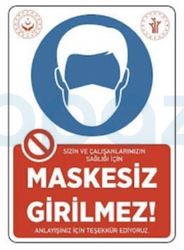 Propazar Maskesiz Girilmez Yapıştırma Stickeri - 1