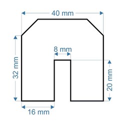 Profil Koruyucu U - Model U - 1 Metre - 40X32X20X8X16Mm - Tip : G Bb - 5