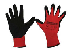 Safetouch LT01 Latex Polyester Eldiven Siyah Kırmızı - 1