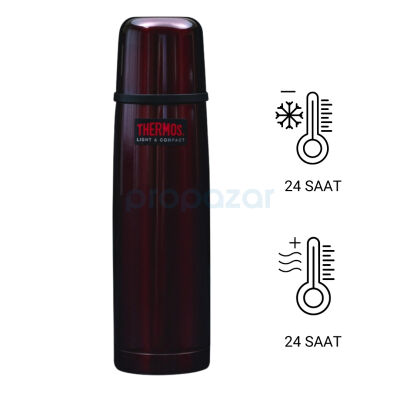 Thermos FBB Light&Compact Paslanmaz Çelik 185199 Midnight Red 1L - 5010576851994 - 1