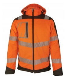 Vızwell VWJK268 Yüksek Görünürlüklü Softshell Ceket Neon Turuncu - 1