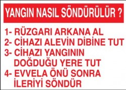 Yangın Nasıl Söndürülür Levhası - Tabelası - 1