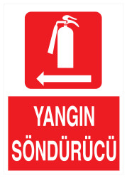 Yangın Söndürücü Sol İş Güvenliği Levhası - Tabelası - 1